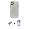 MARSİLYAN™- iPhone 13 Pro Max Kılıf Ahenk Doku - Siyah Bilvis 5in1 3D Magic Cam Ekran Koruyucu + Shine Kamera Lens Koruma Cam - GI