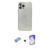 MARSİLYAN™- iPhone 13 Pro Max Kılıf Ahenk Doku - Siyah Bilvis 5in1 3D Magic Cam Ekran Koruyucu + Shine Kamera Lens Koruma Cam - MI