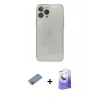 MARSİLYAN™- iPhone 13 Pro Max Kılıf Ahenk Doku - Siyah Bilvis 5in1 5D Magic Hayalet Cam Ekran Koruyucu + Shine Kamera Lens Koruma Cam - PE