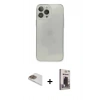 MARSİLYAN™- iPhone 13 Pro Max Kılıf Ahenk Doku - Siyah Bilvis Hayalet Cam Ekran Koruyucu + Pers Alüminyum Kamera Lens - GD