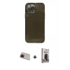 MARSİLYAN™- iPhone 13 Pro Max Kılıf Ahenk Doku - Siyah Bilvis Hayalet Cam Ekran Koruyucu + Rainbow Kamera Lens Koruma Cam - KI
