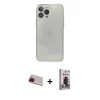 MARSİLYAN™- iPhone 13 Pro Max Kılıf Ahenk Doku - Siyah Bilvis Hayalet Cam Ekran Koruyucu + Rainbow Kamera Lens Koruma Cam - KI