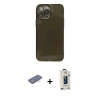 MARSİLYAN™- iPhone 13 Pro Max Kılıf Ahenk Doku - Siyah Bilvis Hayalet Cam Ekran Koruyucu + Renkli Kamera Lens Koruma Cam - MI