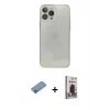 MARSİLYAN™- iPhone 13 Pro Max Kılıf Ahenk Doku - Siyah Bilvis Hayalet Cam Ekran Koruyucu + Pembe Shine Kamera Lens Koruma Cam