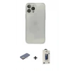 MARSİLYAN™- iPhone 13 Pro Max Kılıf Ahenk Doku - Siyah Bilvis Hayalet Cam Ekran Koruyucu + Renkli Kamera Lens Koruma Cam - SI