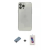MARSİLYAN™- iPhone 13 Pro Max Kılıf Ahenk Doku - Siyah Joko 5D Cam + Metal Kamera Lens Koruma Cam - MR