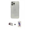 MARSİLYAN™- iPhone 13 Pro Max Kılıf Ahenk Doku - Siyah Joko 5D Cam + Rainbow Kamera Lens Koruma Cam - KI