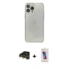 MARSİLYAN™- iPhone 13 Pro Max Kılıf Ahenk Doku - Siyah Joko 5D Cam + Raze Metal Kamera Lens - GD