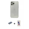 MARSİLYAN™- iPhone 13 Pro Max Kılıf Ahenk Doku - Siyah Joko 5D Cam + Renkli Kamera Lens Koruma Cam - YL