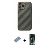 MARSİLYAN™- iPhone 13 Pro Max Kılıf Ahenk Işık - Şeffaf 360 Full Body Arka Koruyucu + Shine Kamera Lens Koruma Cam - GI