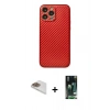 MARSİLYAN™- iPhone 13 Pro Max Kılıf Ahenk Işık - Şeffaf 360 Full Body Arka Koruyucu + Gold Pers Alüminyum Kamera Lens