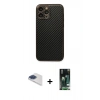 MARSİLYAN™- iPhone 13 Pro Max Kılıf Ahenk Işık - Şeffaf 360 Full Body Arka Koruyucu + Pers Alüminyum Kamera Lens - LT