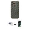 MARSİLYAN™- iPhone 13 Pro Max Kılıf Ahenk Işık - Şeffaf 360 Full Body Arka Koruyucu + Pers Alüminyum Kamera Lens - LT