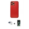MARSİLYAN™- iPhone 13 Pro Max Kılıf Ahenk Işık - Şeffaf 360 Full Body Arka Koruyucu + Pers Alüminyum Kamera Lens - LT