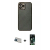 MARSİLYAN™- iPhone 13 Pro Max Kılıf Ahenk Işık - Şeffaf 360 Full Body Arka Koruyucu + Rainbow Kamera Lens Koruma Cam - MI