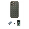 MARSİLYAN™- iPhone 13 Pro Max Kılıf Ahenk Işık - Şeffaf 360 Full Body Arka Koruyucu + Metal Kamera Lens Koruma Cam - KI