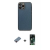 MARSİLYAN™- iPhone 13 Pro Max Kılıf Ahenk Işık - Şeffaf 360 Full Body Arka Koruyucu + Metal Kamera Lens Koruma Cam - KI