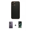 MARSİLYAN™- iPhone 13 Pro Max Kılıf Ahenk Işık - Şeffaf 360 Full Body Arka Koruyucu + Neon Fosforlu Kamera Lens - BZ