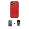 MARSİLYAN™- iPhone 13 Pro Max Kılıf Ahenk Işık - Şeffaf 360 Full Body Arka Koruyucu + Neon Fosforlu Kamera Lens - BZ
