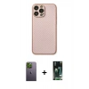 MARSİLYAN™- iPhone 13 Pro Max Kılıf Ahenk Işık - Şeffaf 360 Full Body Arka Koruyucu + Neon Fosforlu Kamera Lens - YL