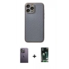 MARSİLYAN™- iPhone 13 Pro Max Kılıf Ahenk Işık - Şeffaf 360 Full Body Arka Koruyucu + Neon Fosforlu Kamera Lens - BZ