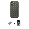 MARSİLYAN™- iPhone 13 Pro Max Kılıf Ahenk Işık - Şeffaf 360 Full Body Arka Koruyucu + Shine Kamera Lens Koruma Cam - PE