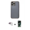 MARSİLYAN™- iPhone 13 Pro Max Kılıf Ahenk Işık - Şeffaf 360 Full Body Arka Koruyucu + Pers Alüminyum Kamera Lens - GI