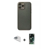 MARSİLYAN™- iPhone 13 Pro Max Kılıf Ahenk Işık - Şeffaf 360 Full Body Arka Koruyucu + Pers Alüminyum Kamera Lens - SABE
