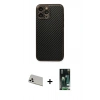 MARSİLYAN™- iPhone 13 Pro Max Kılıf Ahenk Işık - Şeffaf 360 Full Body Arka Koruyucu + Rainbow Kamera Lens Koruma Cam - BZ
