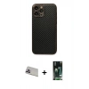 MARSİLYAN™- iPhone 13 Pro Max Kılıf Ahenk Işık - Şeffaf 360 Full Body Arka Koruyucu + Rainbow Kamera Lens Koruma Cam - MR