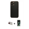 MARSİLYAN™- iPhone 13 Pro Max Kılıf Ahenk Işık - Şeffaf 360 Full Body Arka Koruyucu + Rainbow Kamera Lens Koruma Cam - KI