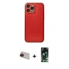 MARSİLYAN™- iPhone 13 Pro Max Kılıf Ahenk Işık - Şeffaf 360 Full Body Arka Koruyucu + Rainbow Kamera Lens Koruma Cam - KI
