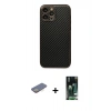 MARSİLYAN™- iPhone 13 Pro Max Kılıf Ahenk Işık - Şeffaf 360 Full Body Arka Koruyucu + Renkli Kamera Lens Koruma Cam - SI