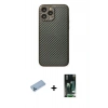 MARSİLYAN™- iPhone 13 Pro Max Kılıf Ahenk Işık - Şeffaf 360 Full Body Arka Koruyucu + Shine Kamera Lens Koruma Cam - MI
