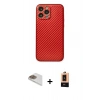 MARSİLYAN™- iPhone 13 Pro Max Kılıf Ahenk Işık - Şeffaf Maxco Cam Ekran Koruyucu + Gold Pers Alüminyum Kamera Lens