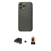 MARSİLYAN™- iPhone 13 Pro Max Kılıf Ahenk Işık - Şeffaf Maxco Cam Ekran Koruyucu + Gold Raze Metal Kamera Lens