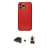 MARSİLYAN™- iPhone 13 Pro Max Kılıf Ahenk Işık - Şeffaf Maxco Cam Ekran Koruyucu + Gold Raze Metal Kamera Lens
