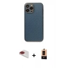 MARSİLYAN™- iPhone 13 Pro Max Kılıf Ahenk Işık - Şeffaf Maxco Cam Ekran Koruyucu + Kırmızı Pers Alüminyum Kamera Lens