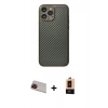 MARSİLYAN™- iPhone 13 Pro Max Kılıf Ahenk Işık - Şeffaf Maxco Cam Ekran Koruyucu + Rainbow Kamera Lens Koruma Cam - KI