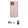 MARSİLYAN™- iPhone 13 Pro Max Kılıf Ahenk Işık - Şeffaf Maxco Cam Ekran Koruyucu + Rainbow Kamera Lens Koruma Cam - KI