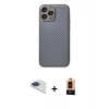 MARSİLYAN™- iPhone 13 Pro Max Kılıf Ahenk Işık - Şeffaf Maxco Cam Ekran Koruyucu + Pers Alüminyum Kamera Lens - LT