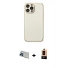 MARSİLYAN™- iPhone 13 Pro Max Kılıf Ahenk Işık - Şeffaf Maxco Cam Ekran Koruyucu + Mavi Rainbow Kamera Lens Koruma Cam