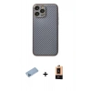 MARSİLYAN™- iPhone 13 Pro Max Kılıf Ahenk Işık - Şeffaf Maxco Cam Ekran Koruyucu + Mavi Shine Kamera Lens Koruma Cam