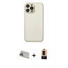 MARSİLYAN™- iPhone 13 Pro Max Kılıf Ahenk Işık - Şeffaf Maxco Cam Ekran Koruyucu + Mor Rainbow Kamera Lens Koruma Cam