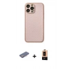 MARSİLYAN™- iPhone 13 Pro Max Kılıf Ahenk Işık - Şeffaf Maxco Cam Ekran Koruyucu + Renkli Kamera Lens Koruma Cam - PE