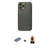 MARSİLYAN™- iPhone 13 Pro Max Kılıf Ahenk Işık - Şeffaf Maxco Cam Ekran Koruyucu + Renkli Kamera Lens Koruma Cam - MI