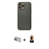 MARSİLYAN™- iPhone 13 Pro Max Kılıf Ahenk Işık - Şeffaf Maxco Cam Ekran Koruyucu + Rainbow Kamera Lens Koruma Cam - REGD