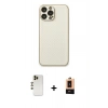 MARSİLYAN™- iPhone 13 Pro Max Kılıf Ahenk Işık - Şeffaf Maxco Cam Ekran Koruyucu + Shine Kamera Lens - GD