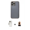 MARSİLYAN™- iPhone 13 Pro Max Kılıf Ahenk Işık - Şeffaf Maxco Cam Ekran Koruyucu + Shine Kamera Lens - GD