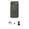 MARSİLYAN™- iPhone 13 Pro Max Kılıf Ahenk Işık - Şeffaf Maxco Cam Ekran Koruyucu + Sierra Blue Pers Alüminyum Kamera Lens